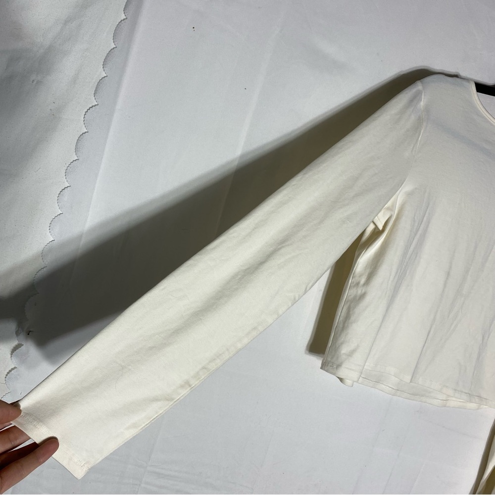 5/$25 NOBO No Boundaries Cream Long Sleeve Top With Collarbone Cut Out XL - Picture 9 of 13
